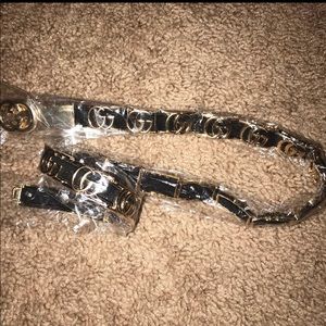 Double G GG belt black gold